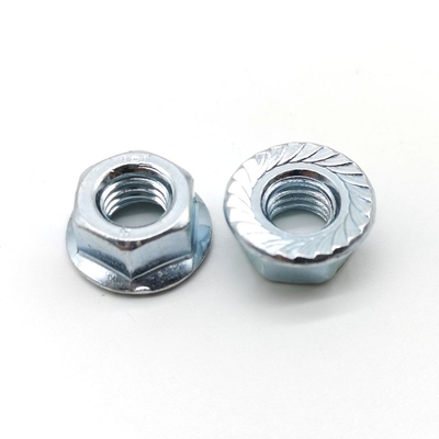 Grade 8 Din 6923 Flange Nuts Zinc Plated Carbon Steel Serrated Hex Flange Lock Nuts
