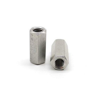 DIN6334 Grade 18-8 Plain Finish Stainless Steel Hex Coupling Nuts Hex Long Nuts
