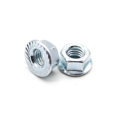 Grade 8 Din 6923 Flange Nuts Zinc Plated Carbon Steel Serrated Hex Flange Lock Nuts