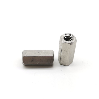 DIN6334 Grade 18-8 Plain Finish Stainless Steel Hex Coupling Nuts Hex Long Nuts