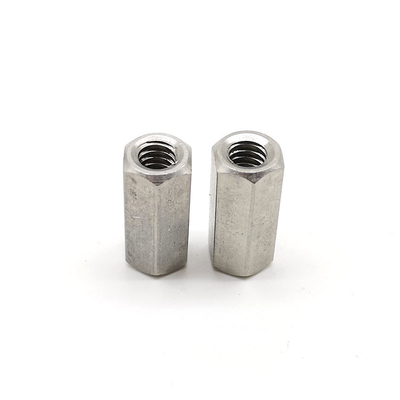 DIN6334 Grade 18-8 Plain Finish Stainless Steel Hex Coupling Nuts Hex Long Nuts